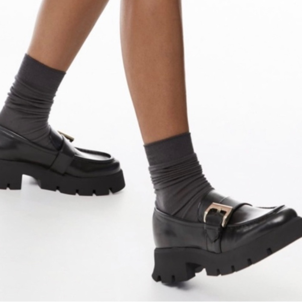 Zara LUG SOLE BUCKLE LOAFERS